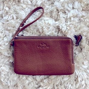 Brown Coach wristlet